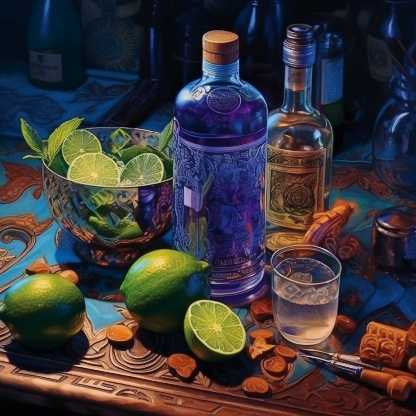 ilustracja barwnego alkoholu na Bali