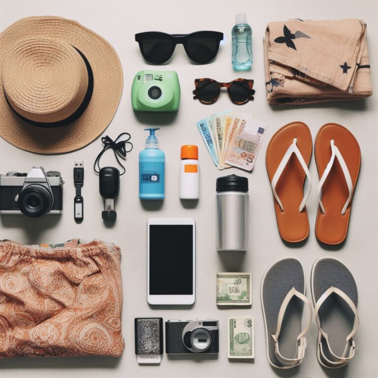 10 rzeczy, które musisz zabrać na Bali - klapki, kapelusz, power bank gotówka