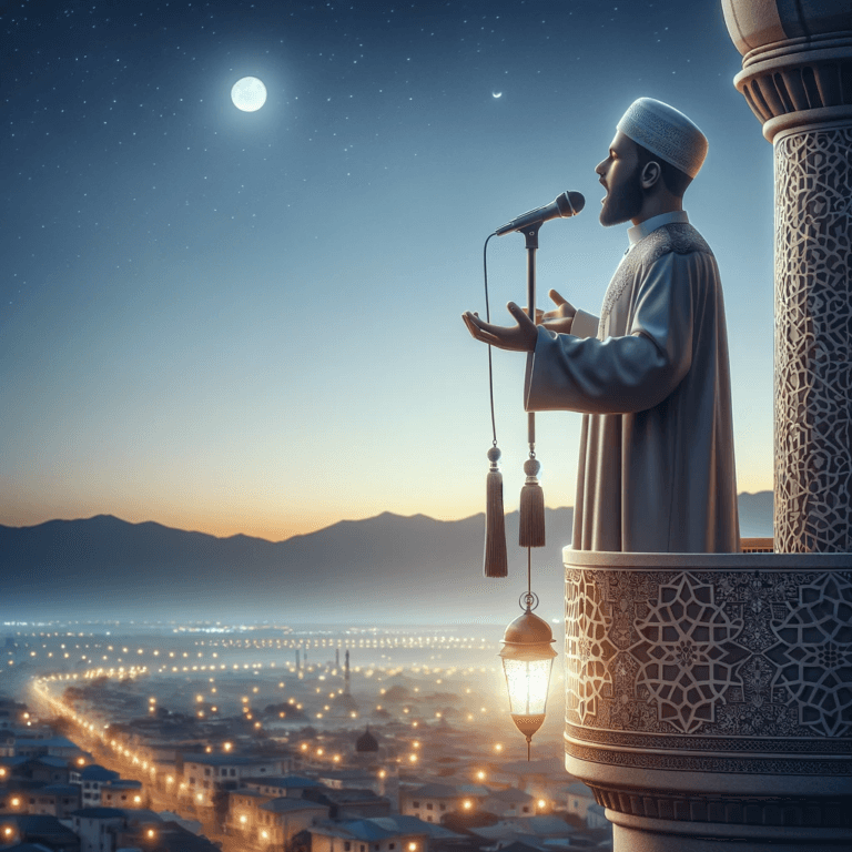 wołanie muezina ilustracja