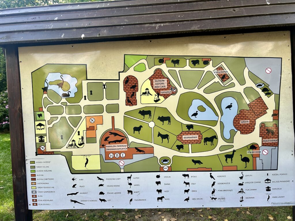 mapa starego zoo w Poznaniu