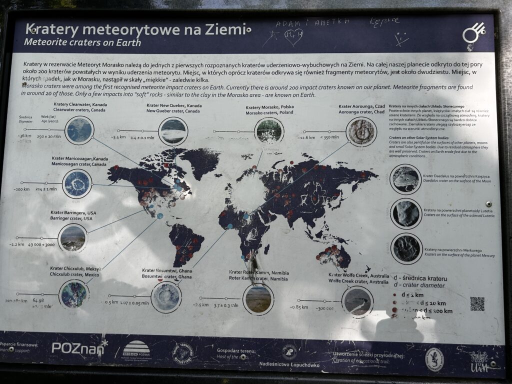 mapa gdzie spadły meteoryty na świecie