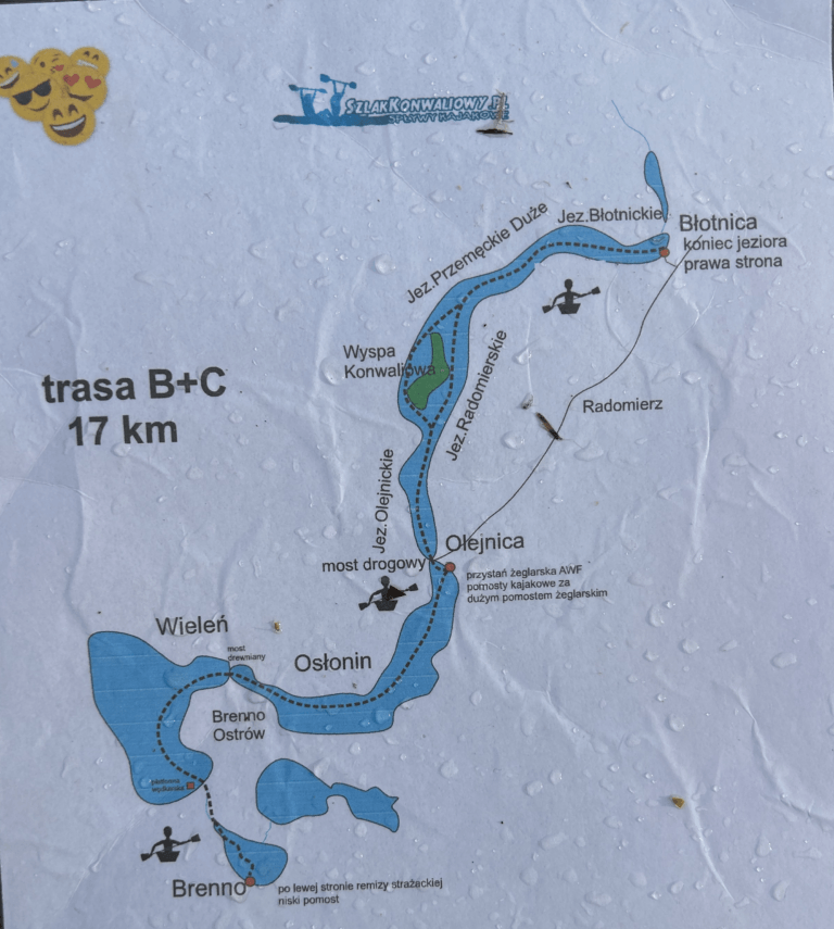 szlak konwaliowy trasa dla kajaku