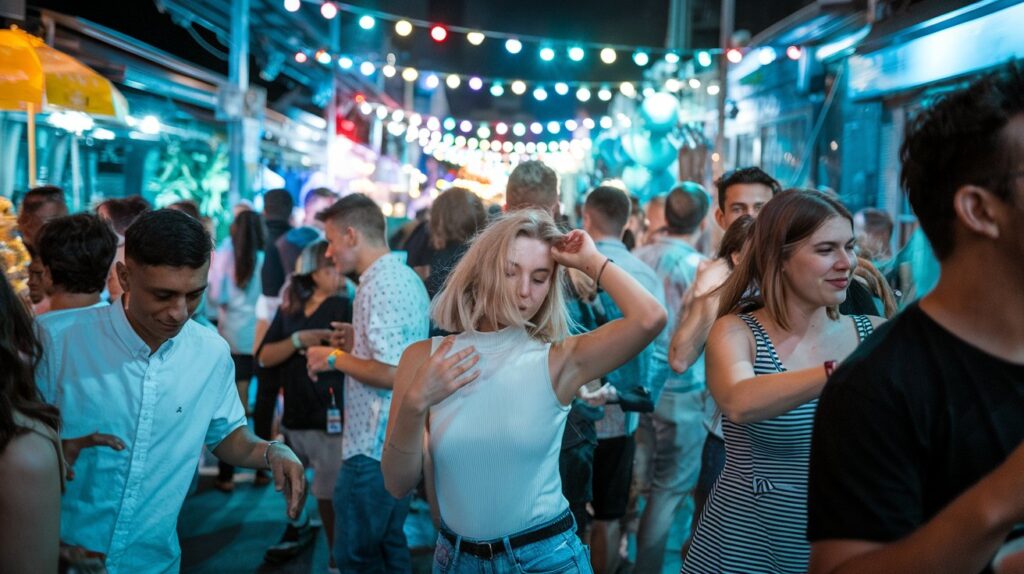 tłum ludzi imprezujący w Bangkoku